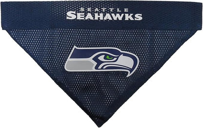 Pets First NFL Seattle Seahawks Reversible Bandana Size XX-Large for Dogs & Cats. 2 Sided Sports Bandana, Premium Embroidery Team Logo, Many NFL Teams Available