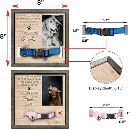 Pet Memorial Gifts Bereavement Gifts Cat Memorial Dog Loss Sympathy Custom Cat Picture Collar Frames Keepsakes Death Remembrance Funerary Decor Wall Best Dog Ever