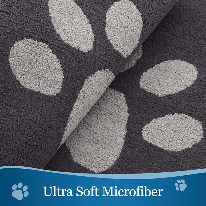 Buganda Dog Door Mat for Muddy Paws, Absorbent Dirt Trapper Washable Indoor Doormats, Non Slip Low-Profile Mud Mat for Dogs, Front Entrance Doormat for Inside Floor (47x20 Inches, Dark Grey)