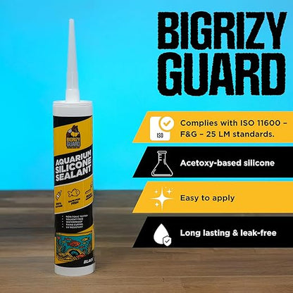 Aquarium Silicone Sealant Black 10.14 Fl oz Cartridge - Aquarium Safe Silicone for Fish & Plants | 100% Waterproof, Premium, Non-Toxic, Solvent Free, Strong Bond, Fast Curing (1 Pack)