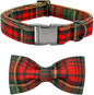 Dog Collar - Thanksgiving Turkey Dog Collar Bowtie Gift Soft Bow Adjustable Metal Buckle Pet Collar for Large Dogs