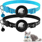 Vanjua 2 Pack Airtag Cat Collar Breakaway with Bell, Reflective Kitten Collar with Air Tag Cat Collar Holder Case for Girl Boy Cats, Pet Supplies Accessories (Black B+Blue B)