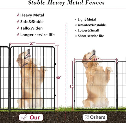 Dog Playpen 40 inch 30 Panels Indoor Outdoor Dog Pen for Large/Medium/Small Dogs Heavy Duty Metal Dog Fence Outdoor for Yard, Puppy Playpen with Door Portable Pet Fence for RV Camping Yard