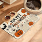 Pumpking Bat Dog Cat Food Mat,Halloween Absorbent Waterproof Placemat for Food and Water Non Slip Rubber Backing Durable Feeding Pad for Clean Floors 16" x 24"