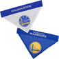 Pets First NBA DOG BANDANA - GOLDEN STATE WARRIORS REVERSIBLE PET BANDANA. 2 Sided HOME & AWAY Sports Bandana with a PREMIUM Embroidery TEAM LOGO, Small/Medium.