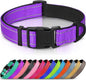 Joytale Reflective Dog Collar,Soft Neoprene Padded Breathable Nylon Pet Collar Adjustable for Small Dogs,Purple,S