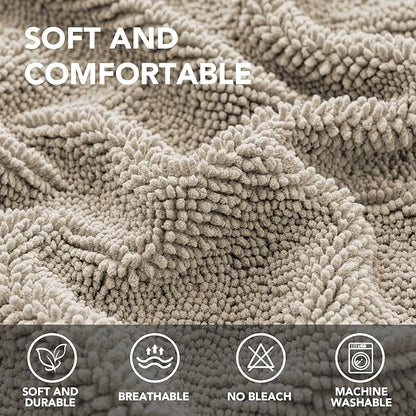 H.VERSAILTEX Non Slip Pet Couch Cover Chenille Dog Bed Protector Thick Soft Sofa Slipcover Pet Friendly Washable Couch Cushion Covers for Pets (68" x 82", Island Fossi)