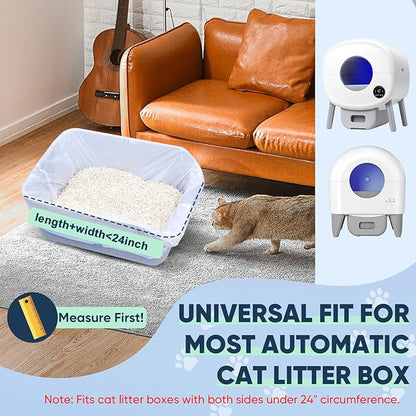 160 Count Cat Litter Box Liners Compatible with Cumrige & Fsitego & Fumoi Self Cleaning Litter Box, Cat Litter Liners for Automatic Litter Box, Heavy Duty Waste Bags with Drawstrings, 25.98" x 11.81"
