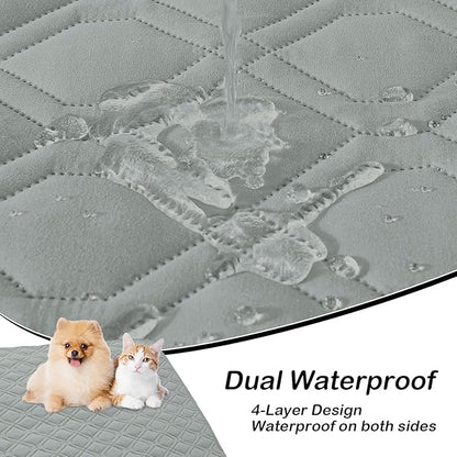 hyha Waterproof Dog Bed Blanket, Soft Pet Blankets, Waterproof Couch Cover for Dogs, Reversible Sofa Covers Washable for Furniture (40x80 Inch, Grey/Dark Grey)