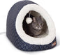 K&H Pet Products Thermo-Pet Cave Heated Cat Bed for Large Cats, Indoor Heated Warming Bed for Dogs & Cats, Covered Cave Pet Tent, Collapsible, Machine Washable, Safety Listed - 17 X 15 X 13in Navy