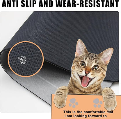 YCT Cat Pet Food Mat - Non-Slip Bottom Absorbent Quick Dry Feeding Mat for Dogs and Cats - Pet Supplies, 11.8"x18.1" Beige