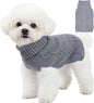 Dog Sweaters Small Dog Clothes Winter Turtleneck Puppy Sweater Warm Pet Cat Sweater Doggy Pullover Outfit with Twisted Design XS~XL(Grey, Large)