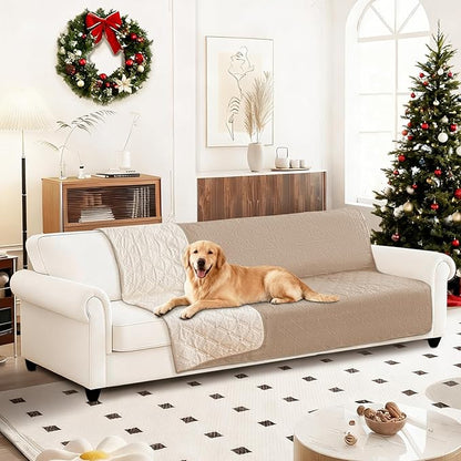 Waterproof Dog Bed Cover, Non-Slip Dog Blanket for Couch, Couch Covers for Dogs Washable, Pet Blanket for Furniture, Pet Bed Mat for Sofa, Car, Pet Supplies (68x82 Inch, Khaki)