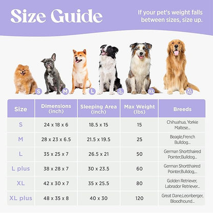 LE SURE Cute Dog Bed Medium Size Dog, Orthopedic Waterproof Medium Pet Beds with Sides, High Back Non-Slip Bottom and Egg-Crate Foam Pet Couch Sofa with Washable Removable Cover, Beige