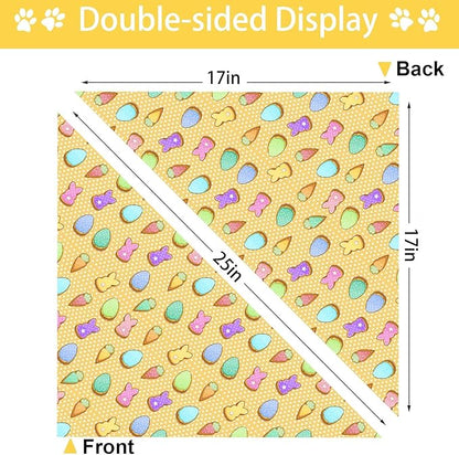 Easter Dog Bandana, 2 Pack Adjustable Holiday Party Pets Rabbit Easter Egg Bandana Triangle Bibs Cat Scarf Set