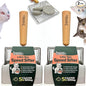 2 PACK Sprinkle & Sweep Metal Cat Litter Scoop - Heavy Duty Litter Scooper & Speed Sifter with Comfortable Beech Wood Grip - Washable Convenient Stand for Easy and Efficient Cleaning