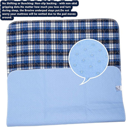 Non-Slip Bed Pads for Incontinence Washable (36" x 34"|2 Pack),Waterproof Bed Pads,Adult Washable Incontinence Bed Pads for Adults,Dog,Kids