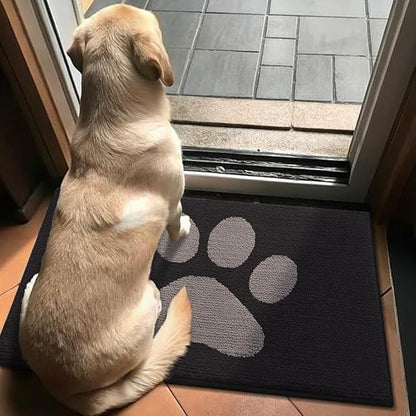 Buganda Dog Door Mat for Muddy Paws, Absorbent Dirt Trapper Non Slip Indoor Doormats, Washable Low-Profile Mat for Mud Dogs, Entryway Carpet for Inside Floor (30x20 Inches, Black and Grey)