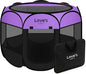 Love's cabin Pet Puppy Dog Playpen, Medium Dog Tent Crates Cage Indoor/Outdoor, Portable Playpen for Cat, Foldable Pop Up Dog Kennel Playpen with Carring Case, Removable Zipper Top, Purple