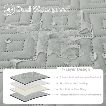 hyha Waterproof Dog Blanket, Soft Dog Bed Cover Pet Blankets, Waterproof Sofa Couch Cover for Dogs Washable, Reversible Pet Couch Covers for Sofa Furniture (40x80 Inch, Grey/Grey)