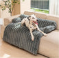 Avont Dog Bed Mat for Couch, Warm Fluffy Calming Sofa Topper Furniture Protector for Small Medium Large Dogs Cats with Removable Washable Cover -Darkgrey(L)