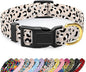 Reflective Dog Collar for Extra Small Dogs, Cute Leopard Style Adjustable Heavy-Duty Nylon Puppy Collar for Boy and Girl Female, Soft Pet Accessories with Quick Release Buckle, Beige