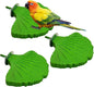 3 Pcs Parrot Perch Resin Bird Beak Grinding Stone Leaf Shape Perch Stand Foot Clawing Trimmer Bird Cage Accessories for Cockatiels Conures Budgies Lovebirds (Green)
