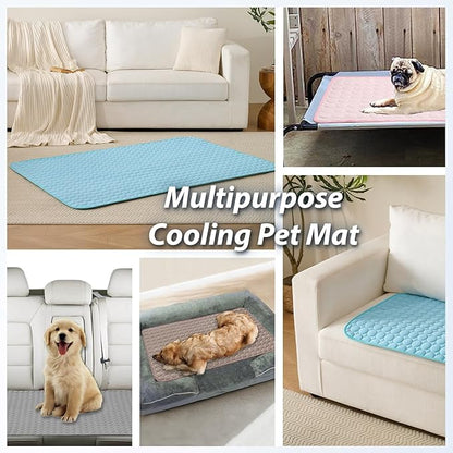 MICROCOSMOS Summer Cooling Mat & Sleeping Pad- Water Absorption Top, EZ Clean, Easy Carry, Materials Safe. Keep Cooling for Pets, Kids and Adults.(Brown, 28" x 22")