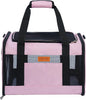 YUNIQUE Soft-Sided Cat & Dog Carrier for Pets Up to 15 Lbs, Airline Approved Collapsible Travel Puppy Carrier with Lightweight Fabric Design (Pink)
