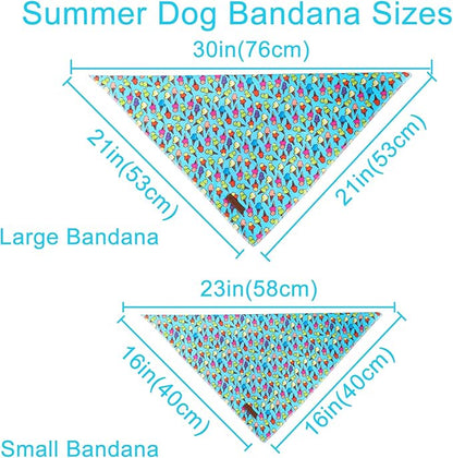 Summer Dog Bandana, Hawaii Bandana for Small Medium Dog, Cute Blue Puppy Bandana, Cotton Adorable Pet Triangle Bid Scarf Kerchief for Girl Boy Dogs or Cats