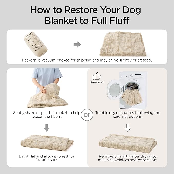 Bedsure Dog Blanket for Medium Dogs Washable - Fluffy Fuzzy Puppy Cat Blanket with Premium 300GSM Coral Fleece Soft for Pet Kitten Doggy, Brown, 30x40IN
