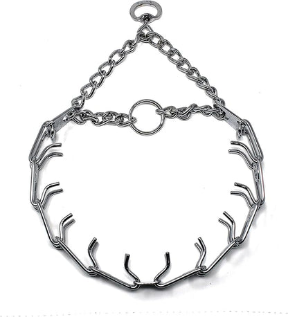 Herm Sprenger Prong Dog Training Collar, 22in x 3.0mm (Neck Size up to 18in) Medium, Ultra-Plus Chrome Plated Steel Pet Pinch Anti Pull Collar for Dogs Made in Germany