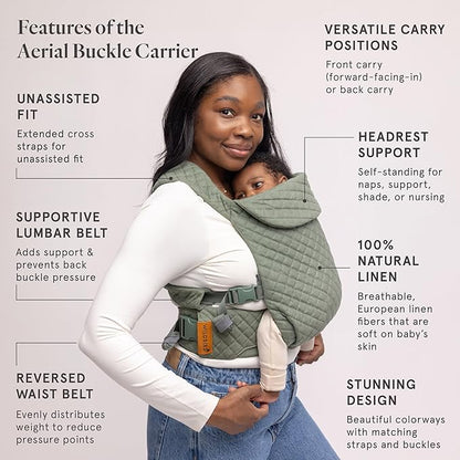 WildBird - Aerial Buckle Carrier - 2-24 Months - Standard (XS-XL) Treepie - Front or Back Carry - Cross Straps, Lumbar Support, Headrest - Hip Healthy - Baby Carrier, Baby Essentials, Amazon Exclusive