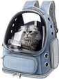 Cat Backpack Carrier, Breathable Cat Bubble Backpack Large Space Cat Carrier Backpack for Kitty Small Dog, Foldable Airline Approved Cat Backpack, Transparent Pet Travel Backpack Up to 20 lbs (Blue)