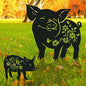 Pig Metal Garden Stakes Yard Decor, 2PCS Black Pig Silhouette Statues Garden Decorative Gifts for Yard Art, Patio, Outside, Lawn Ornaments, Outdoor Yard Art