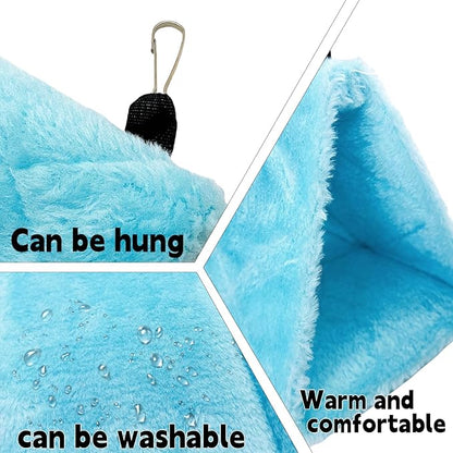 2Pcs Bird Tent Plush Hammock Warm Hut Hanging Nest for Cage 9.4''X5.9''X7.0'' Large Snuggle Sleeping Bed Parrot Hideaway Cave for Eclectus Parakeet Cockatiels Cockatoo Lovebird