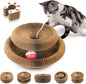 Collapsible Cats Cardboard Scratcher, Interactive Cat Toys for Indoor Cats, Scratch Pad Shape Shifting Ball Track with Bell, Magic Organ Cat Toy for Chase & Scratch Easter Toys Gift for Kitties Paw