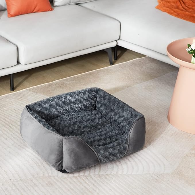 INVENHO Dog Bed Medium Size Dog, Orthopedic Warming Soft Calming Sleeping Puppy Bed Durable Pet Bed with Anti-Slip Bottom (Pack of 2)