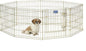 MidWest Homes for Pets Folding Metal Puppy / Dog Exercise Pen, Indoor/Outdoor Playpen with Door, 16 Sq Feet of Play Space, 24-Inches Tall, Gold Zinc