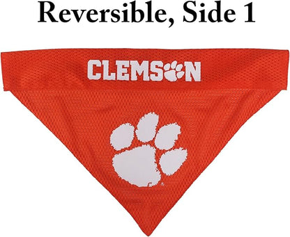 Pets First Collegiate Pet Accessories, Reversible Bandana, Clemson Tigers, Large/X-Large