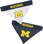 Pets First Collegiate Pet Accessories, Reversible Bandana, Michigan Wolverines, Small/Medium, Black/White