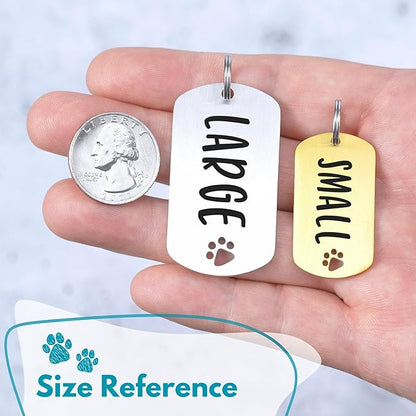 Ultra Joys Dog Tags Personalized for Pets - Hollow Paw Custom Pet ID Tag - Engraved Dog Tag for Small, Large Dogs - Small Military Dog Tag in Gold