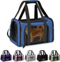 Pet Travel Carrier Bag – Airline Approved Soft-Sided Dog & Cat Carrier, Foldable, Breathable Mesh, Washable Pad – Fits Pets up to 15 lbs – The Pup Quartet (Blue)