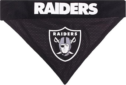 Pets First NFL LAS Vegas Raiders Reversible Bandana Size XX-Large for Dogs & Cats. 2 Sided Sports Bandana, Premium Embroidery Team Logo, Many NFL Teams Available