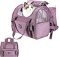 Lollimeow Expandable Cat Carrier Backpack for Large Cats - Airline Approved Pet Carrier Backpack for Small Dogs, Hiking & Travel, Waterproof with Breathable Mesh, 22lbs Capacity (Plum, Large)