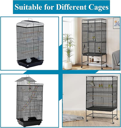 ASOCEA Large Bird Cage Seed Cather,Bird Cage Cover Adjustable Soft Airy Skirt Guard Birdcage Nylon Mesh Net for Parrot Parakeet Macaw African Round Square Cages Cover (118 * 31.5in/300 * 80cm) (Black)
