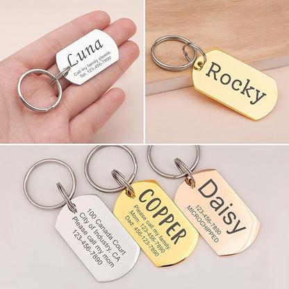 Anavia Personalized Pet ID Tags, Stainless Steel Glossy Laser Engraved Dog Cat Collar Name Tags, Multiple Colors Shapes Sizes (Dog Tag, Regular)