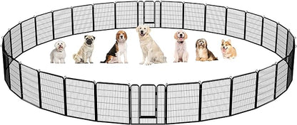 Yaheetech Dog Playpen Outdoor, 40 inch 32 Panels Dog Pen Indoor Heavy Duty Puppy Exercise Pen Metal Pet Fence for RV Camping/Yard/Garden