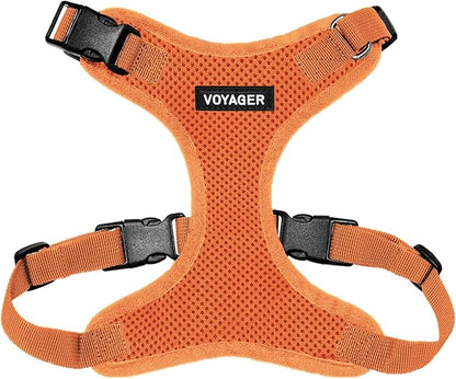 Voyager Step-in Pet Harness - All Weather Mesh, Adjustable Step in Harness for Cats and Dogs by Best Pet Supplies - Orange, S