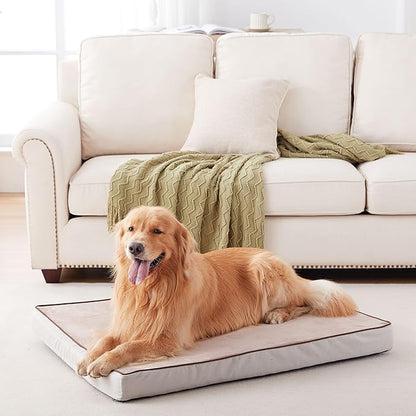 Orthopedic Memory Foam Dog Bed, Cooling Dog Beds for Extra Large Dogs -Waterproof Pet Bed for Crate with Removable Washable Cover, XXL(47inch,110Lbs)